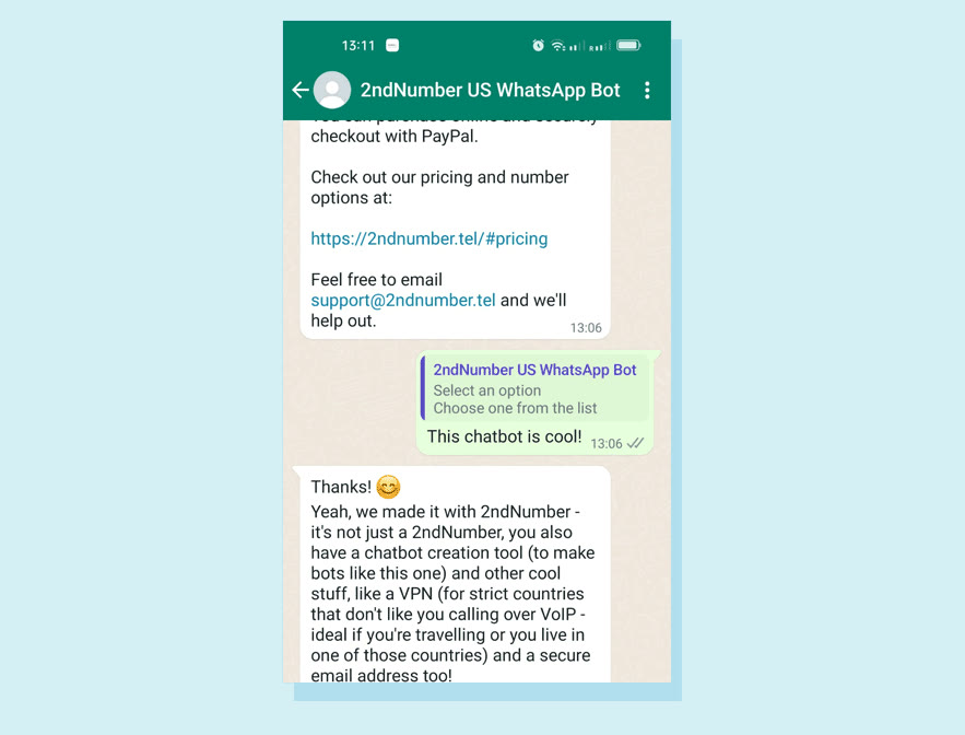WhatsApp chatbot for business