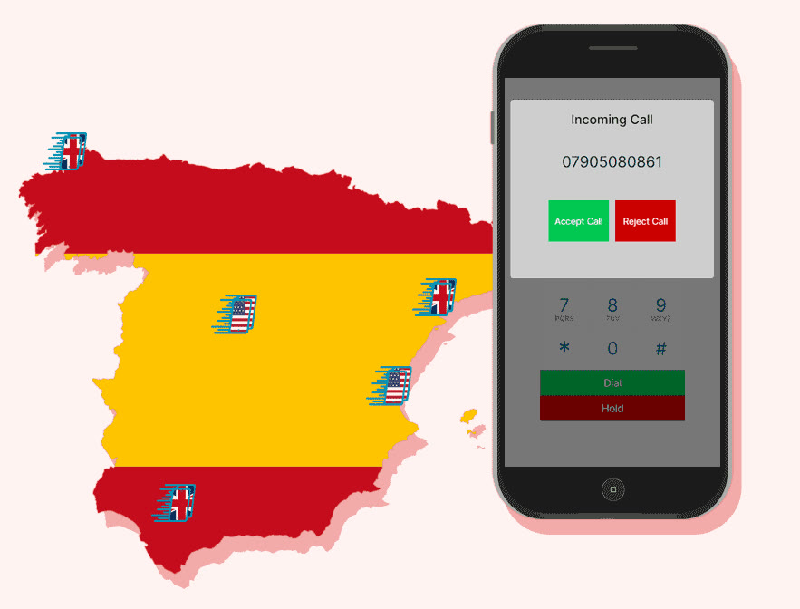 Spanish +34 number