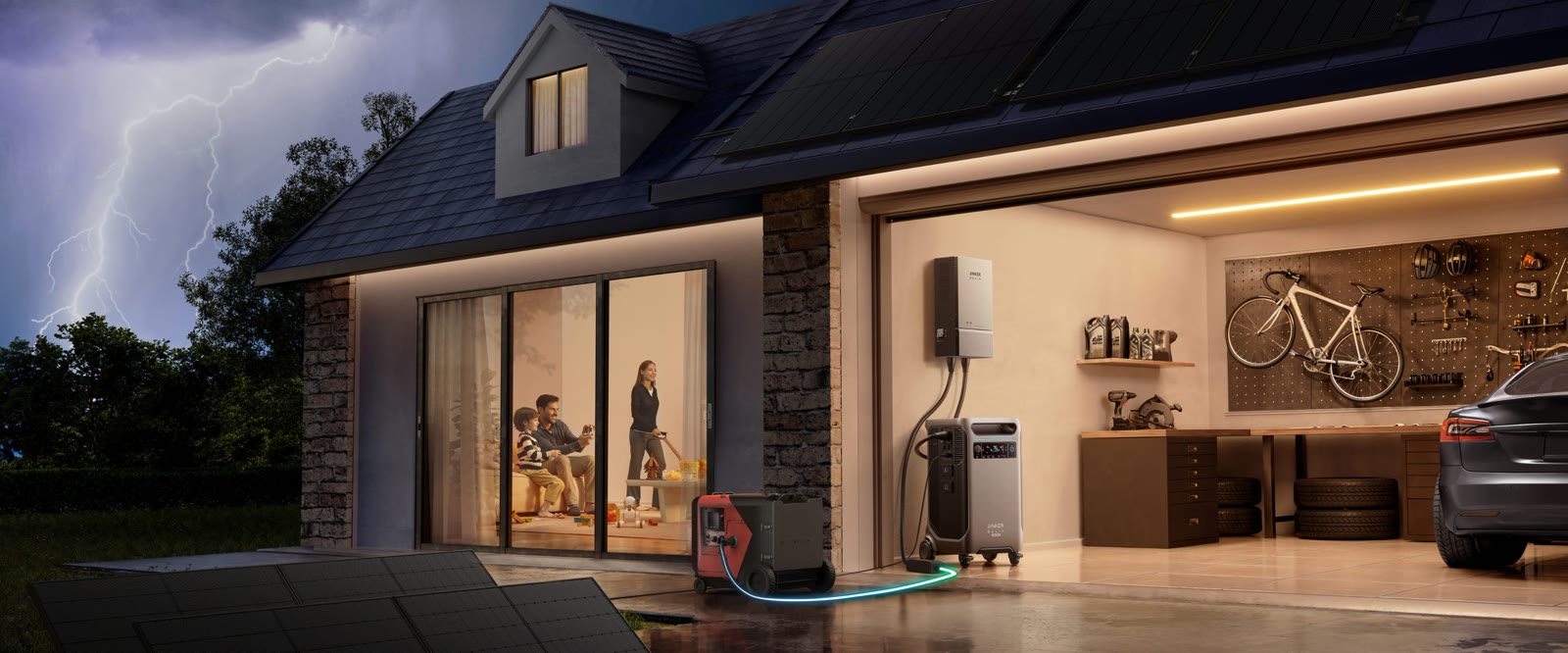 Whole-home backup with a transfer switch