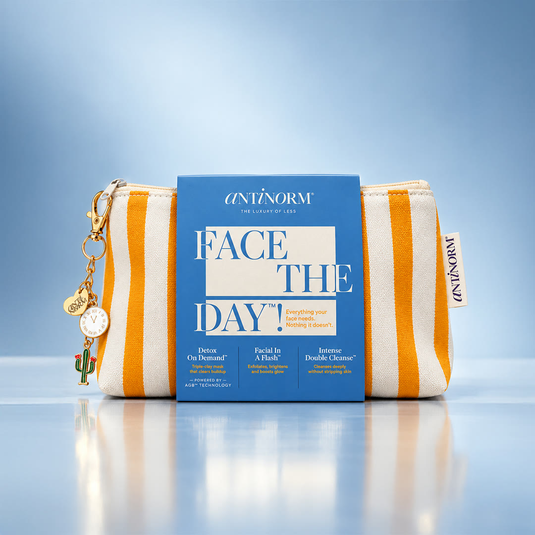 Face the Day, a three-step kit with a travel pouch
