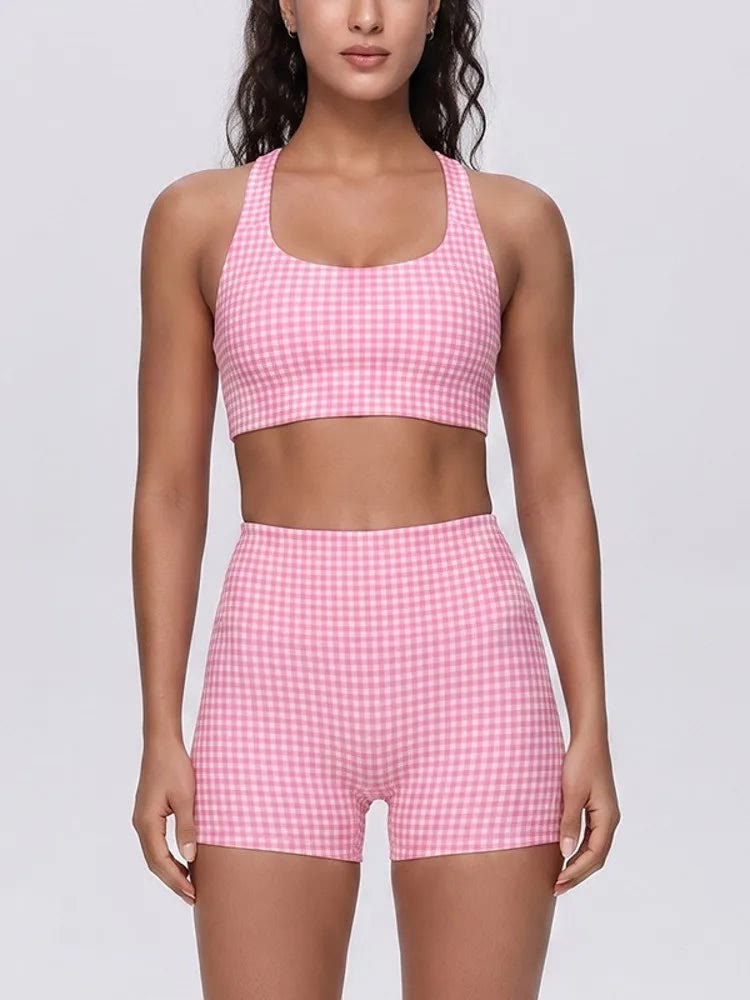 Gingham crop top and shorts