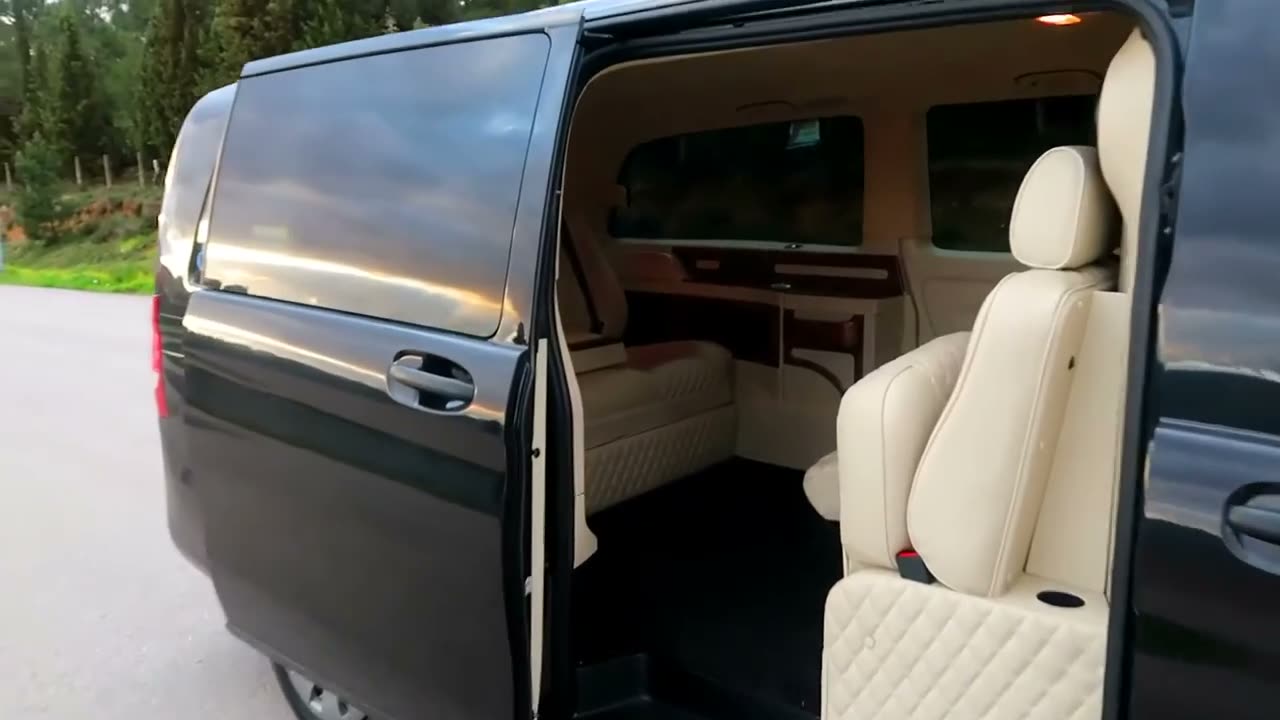 Lounge seats behind the sliding door