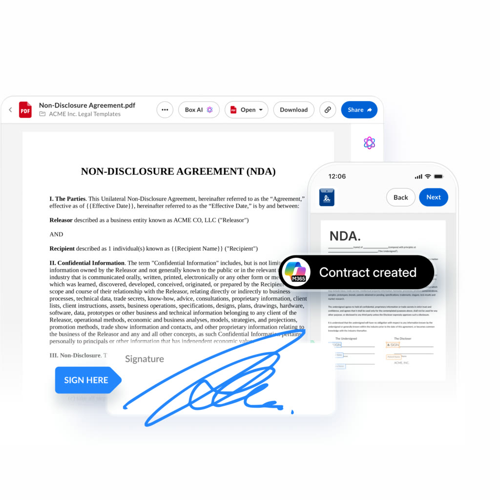 Sign without leaving the file
