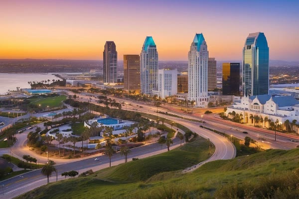 San Diego at dusk