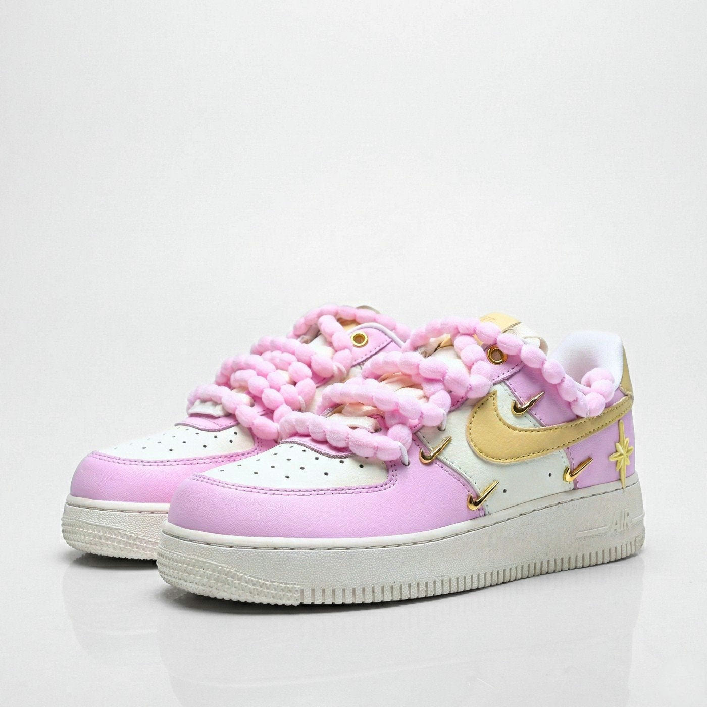 Pastel pink with puffy bubble laces