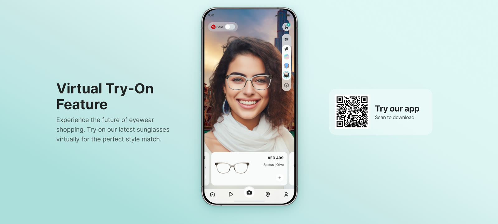 Virtual try-on in the app