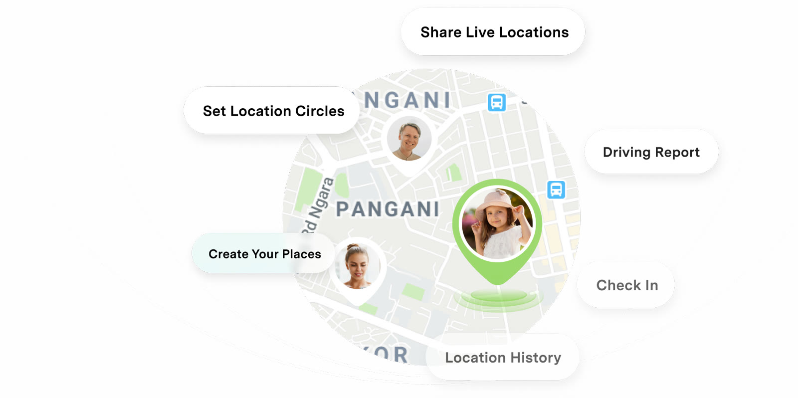 Share your child's location, with safe zones