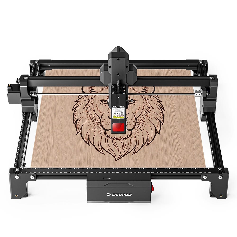 A 12 W laser engraver with a 360 × 360 mm bed
