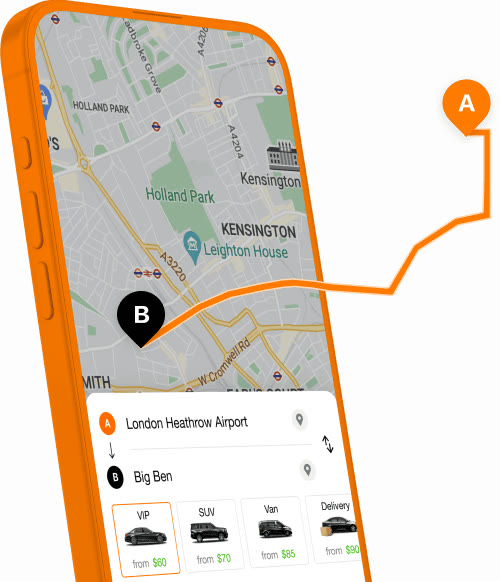 Book and follow the ride in the app