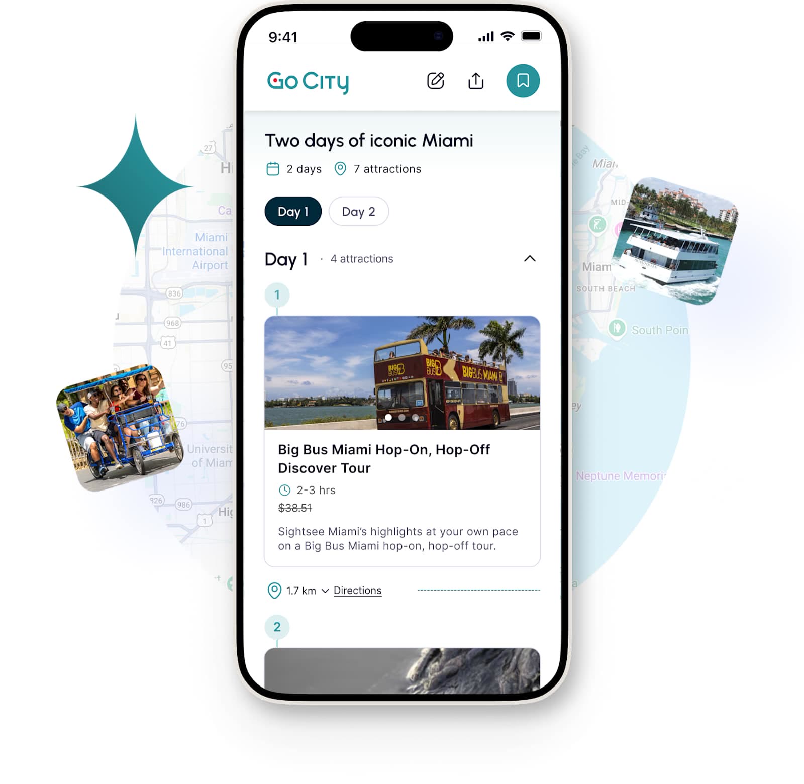 Plan the days and scan in with the app