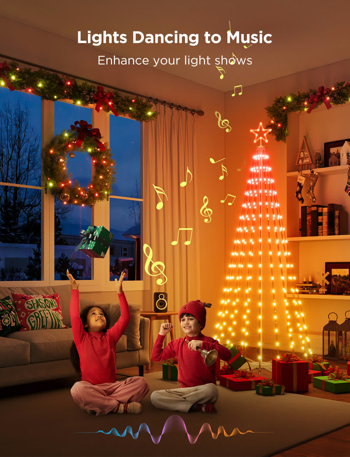 A cone tree that dances to your music
