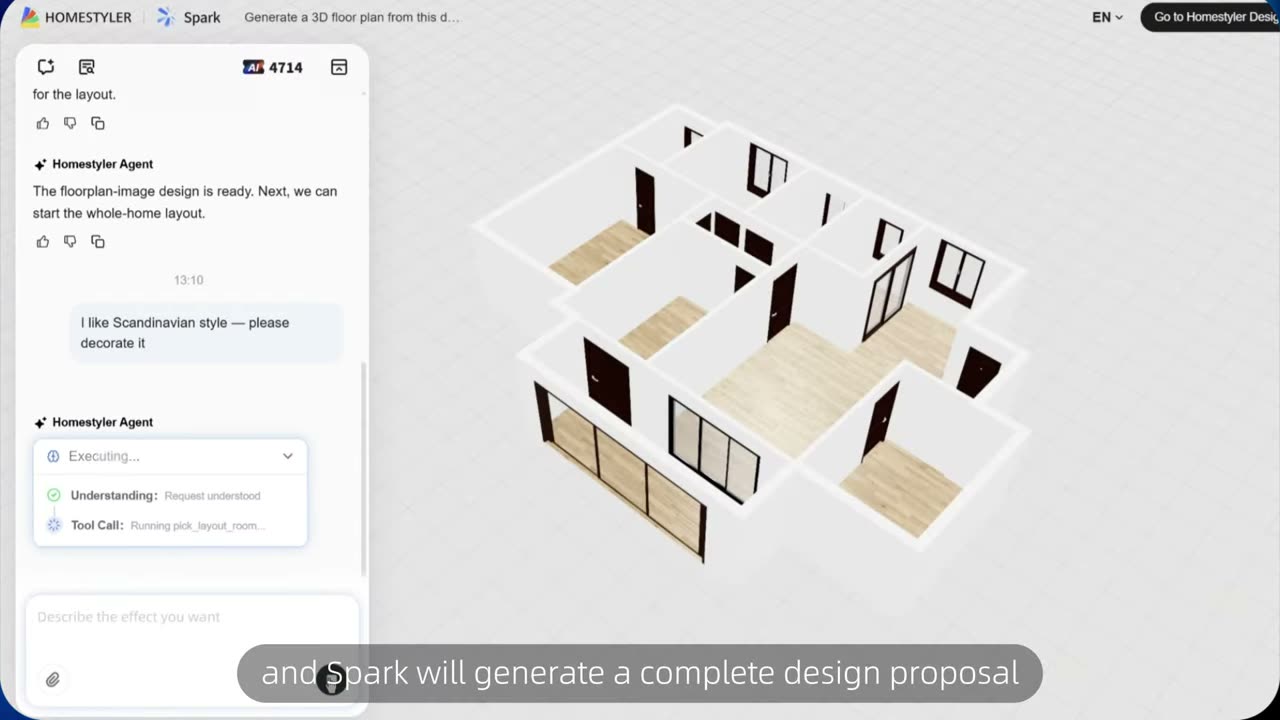 From floor plan to 3D home