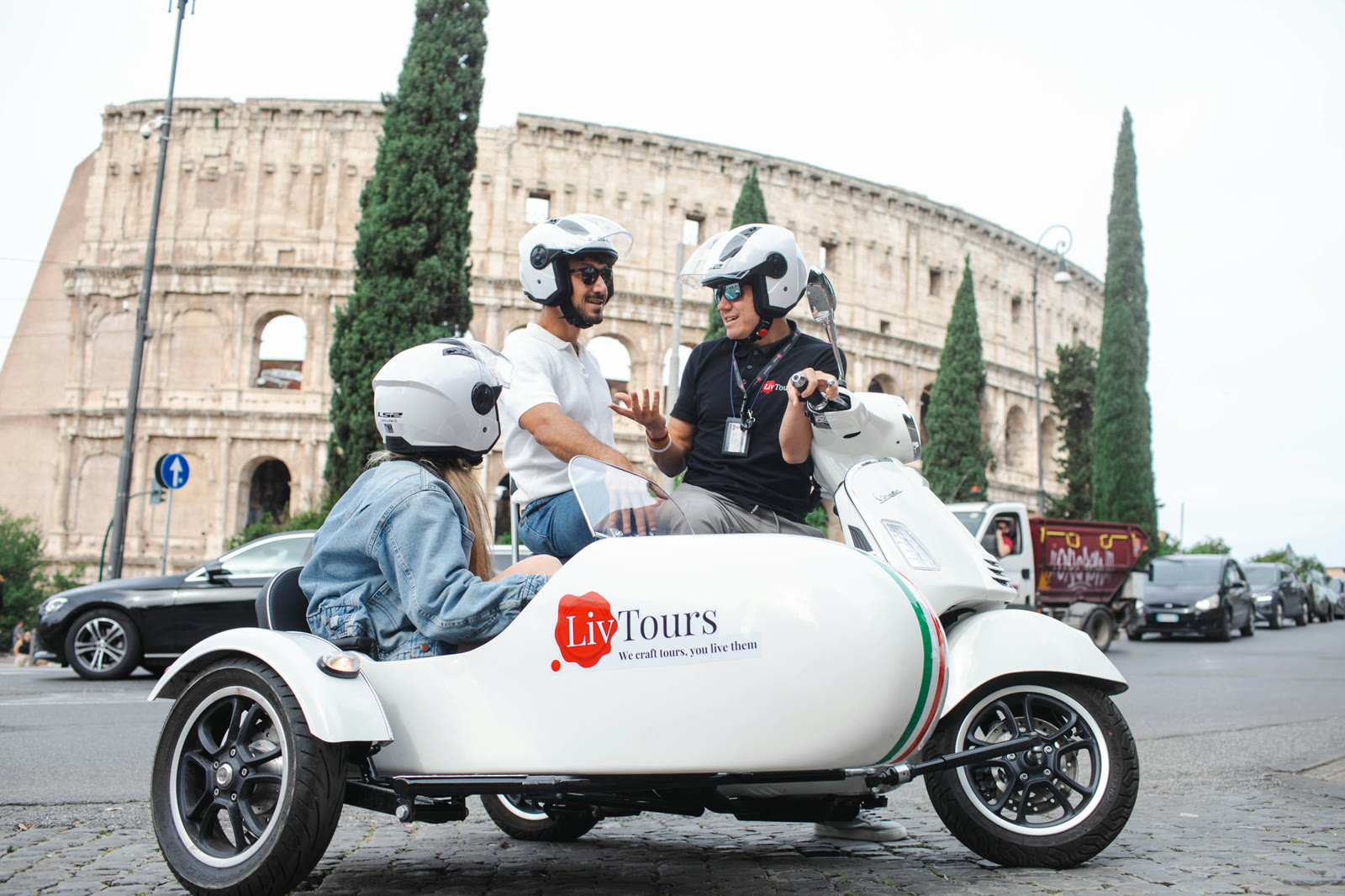 Rome from a Vespa sidecar
