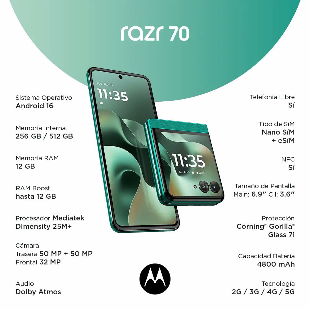 Celular liberado con dual SIM, eSIM y NFC