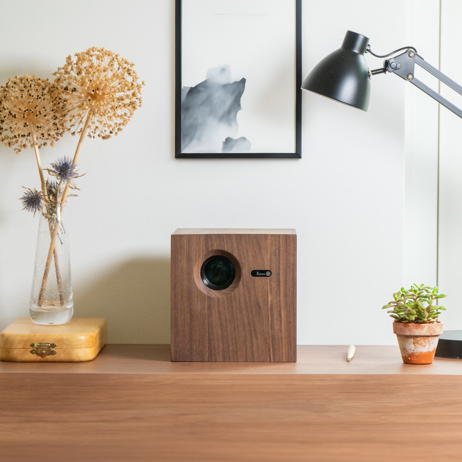A projector made of wood
