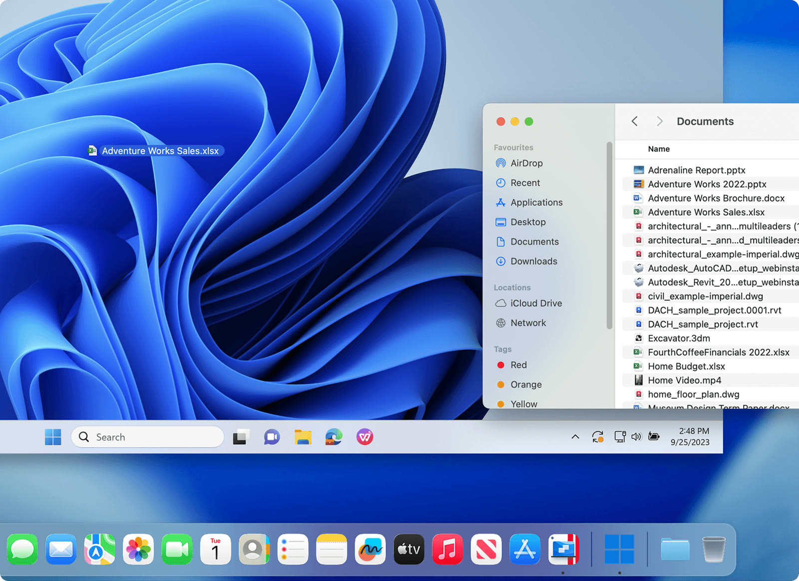 Mac files open in Windows