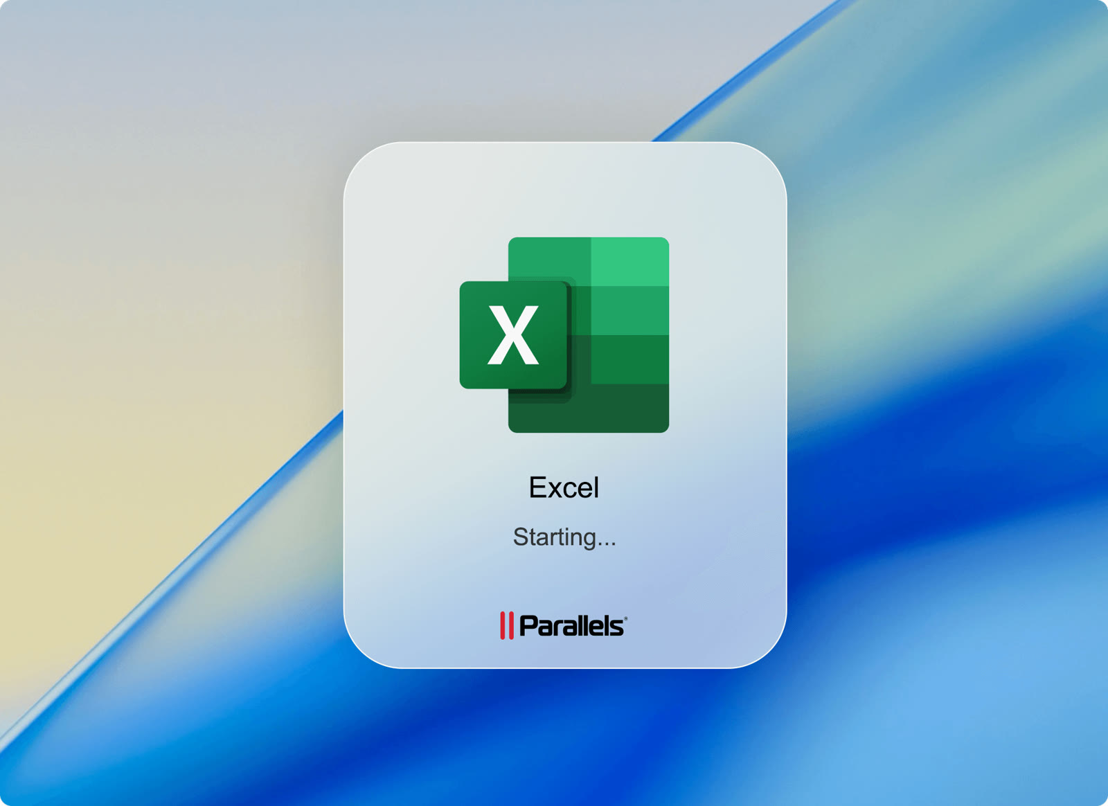 Excel starts like any Mac app