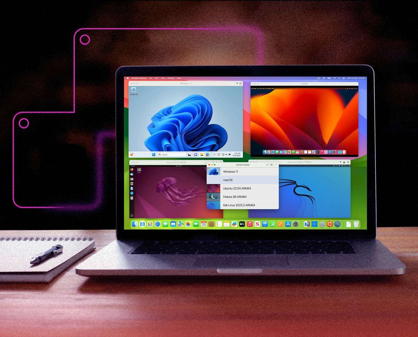 Windows, Linux and macOS together