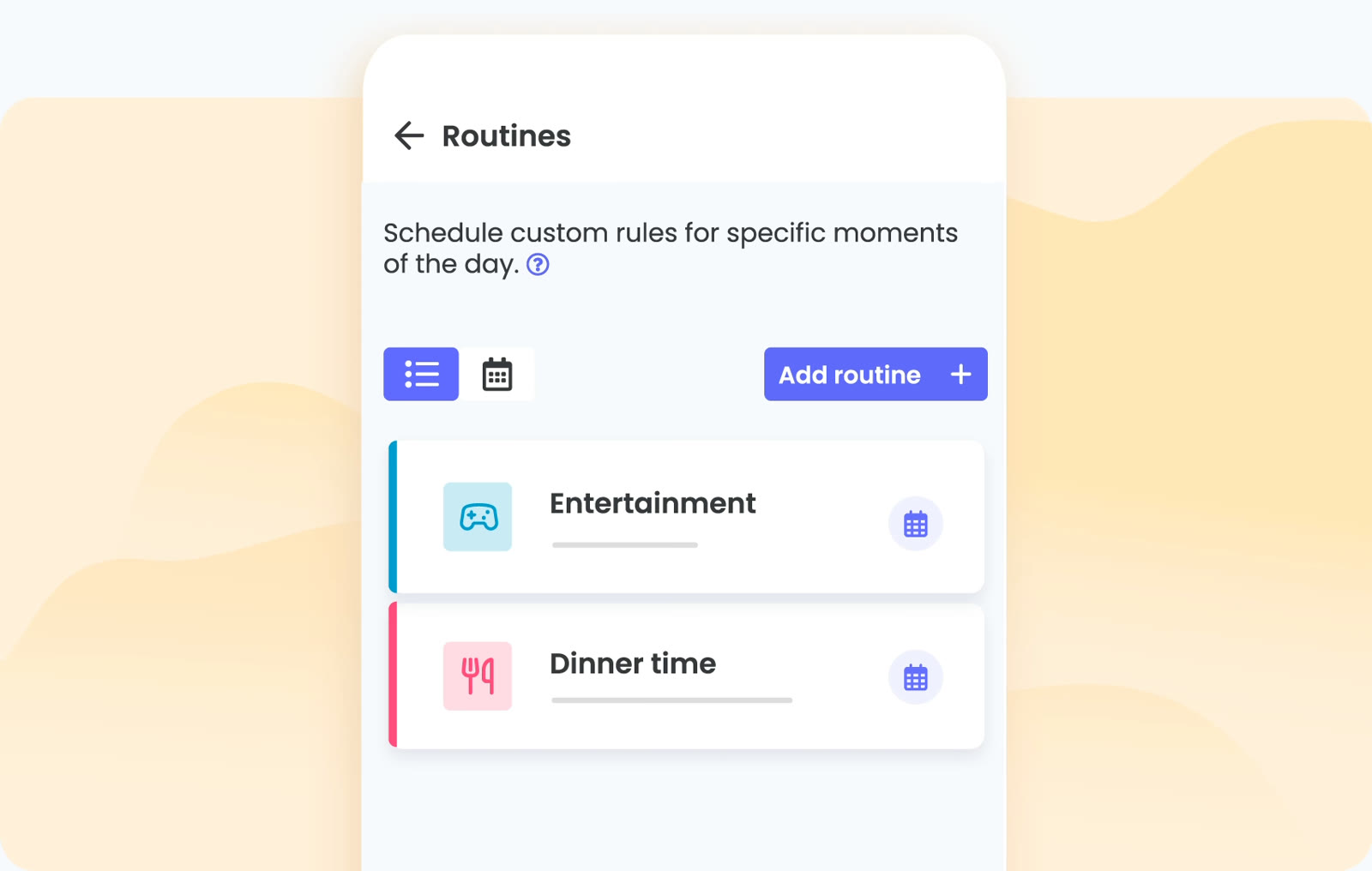Routines for dinner and study time