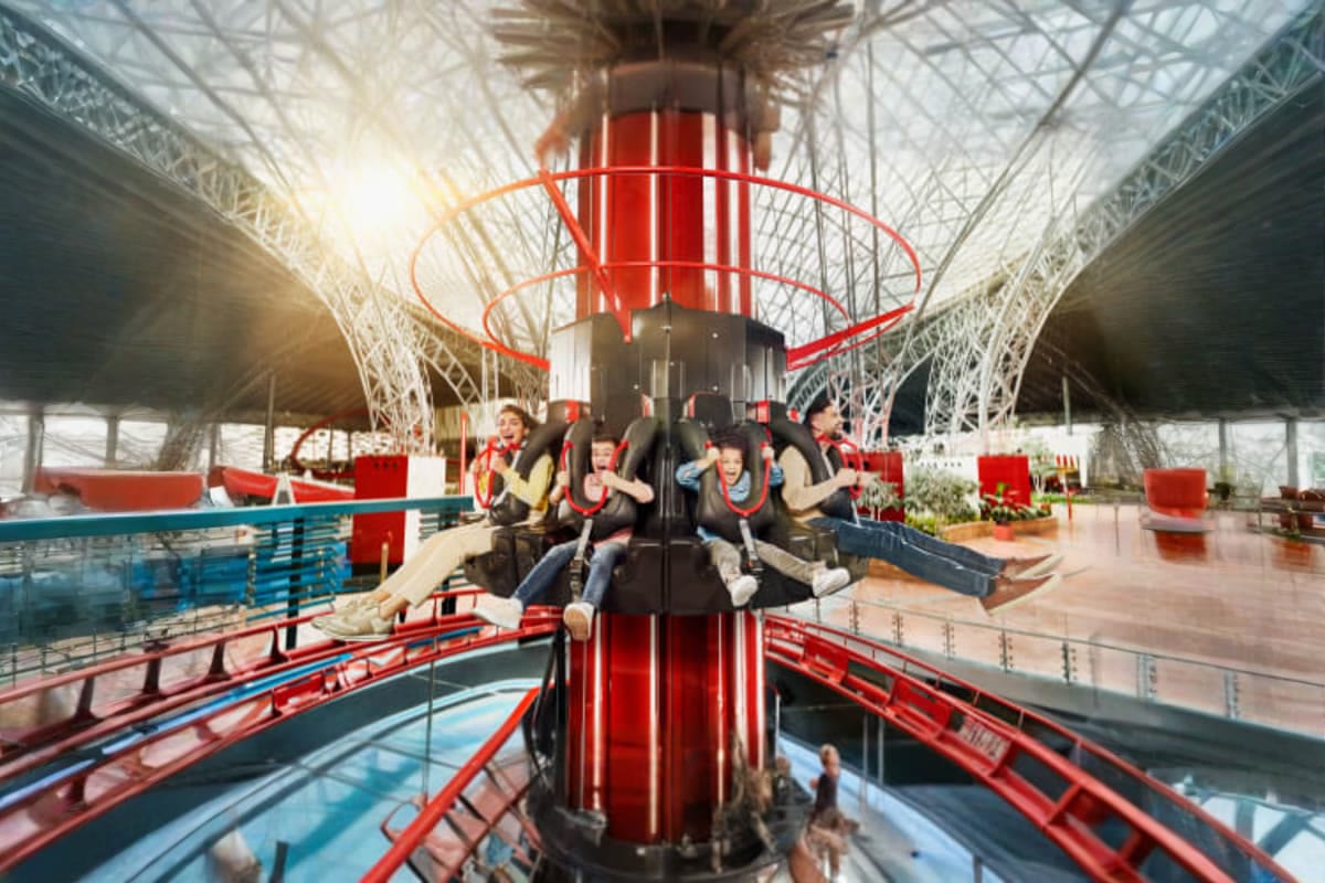 Coasters under a glass roof