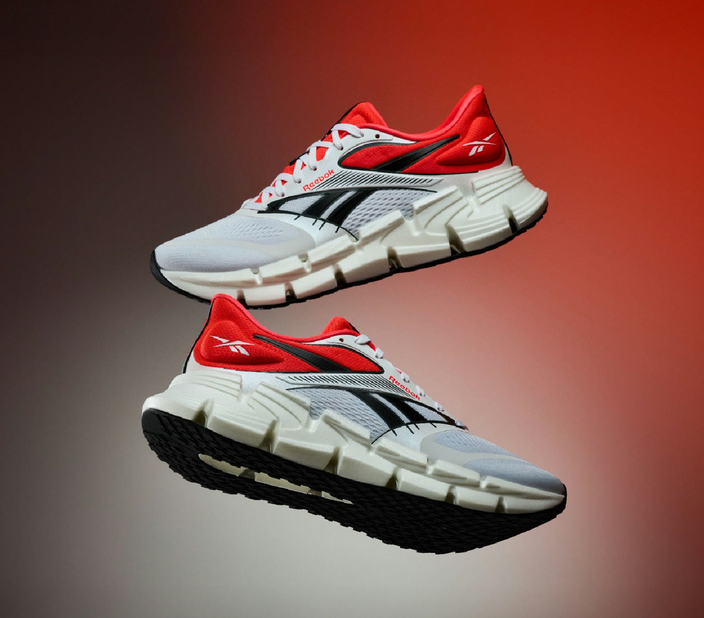 Zig-sole running shoes