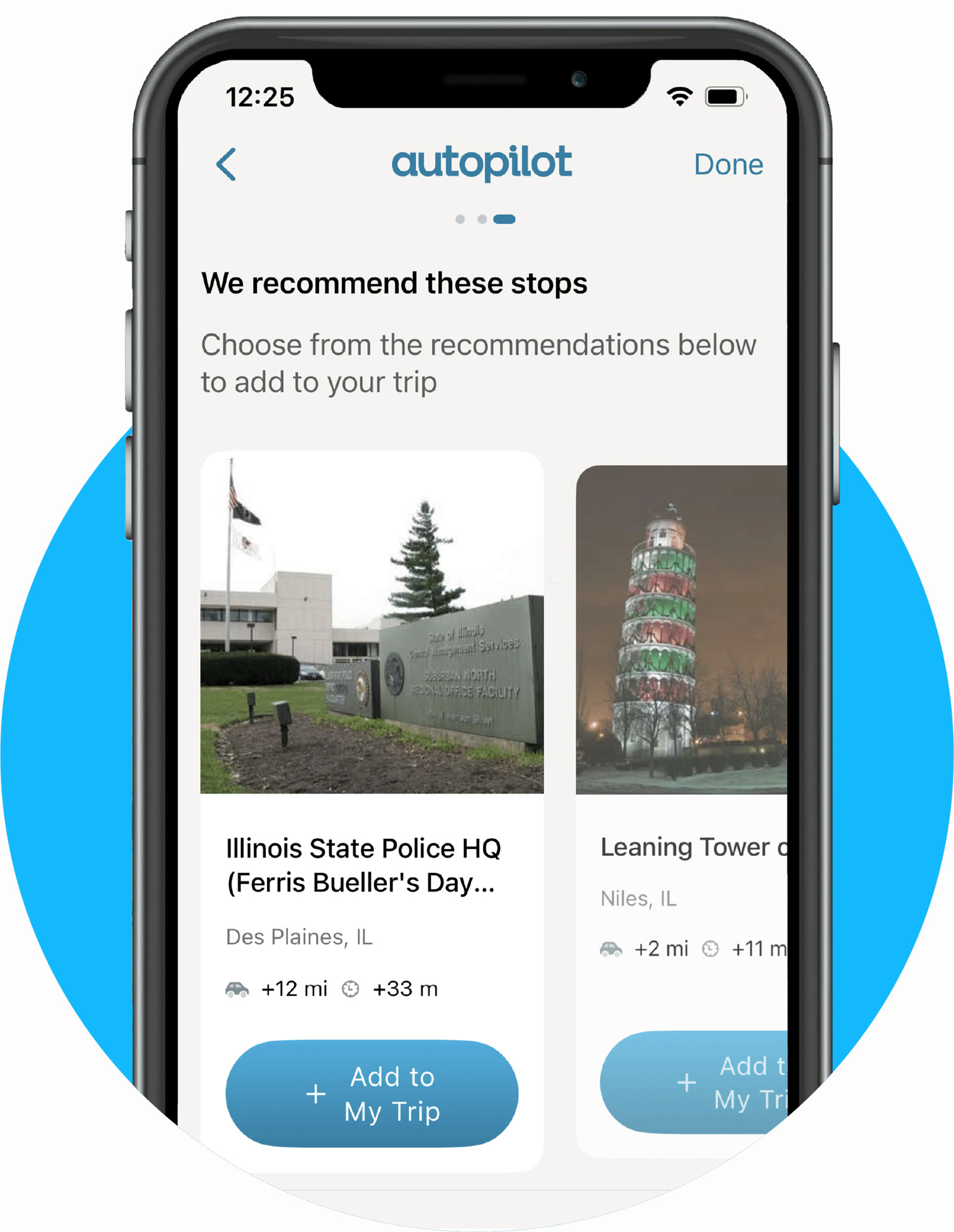 Autopilot suggests the stops for you