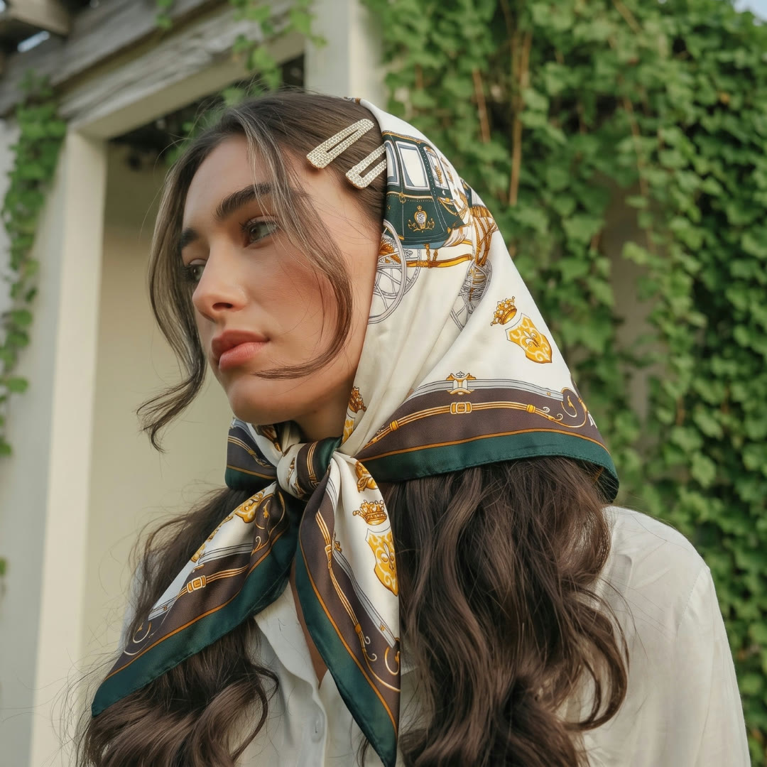 Printed silk-look scarves