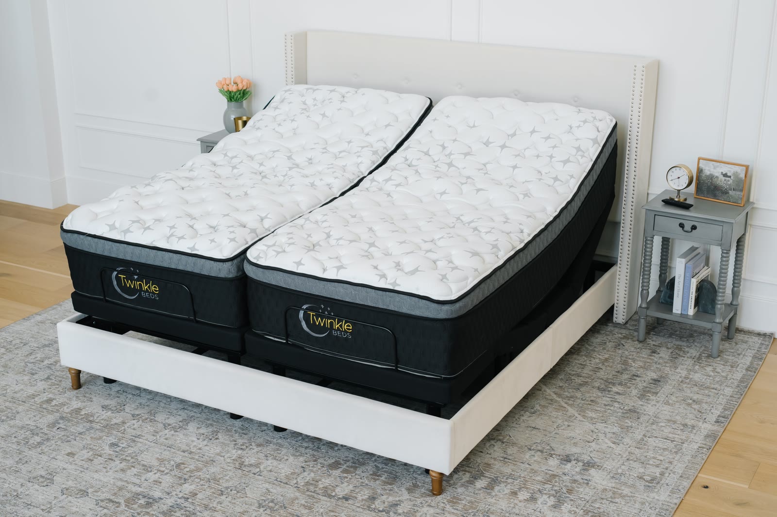 Split king mattress with a firmness for each side