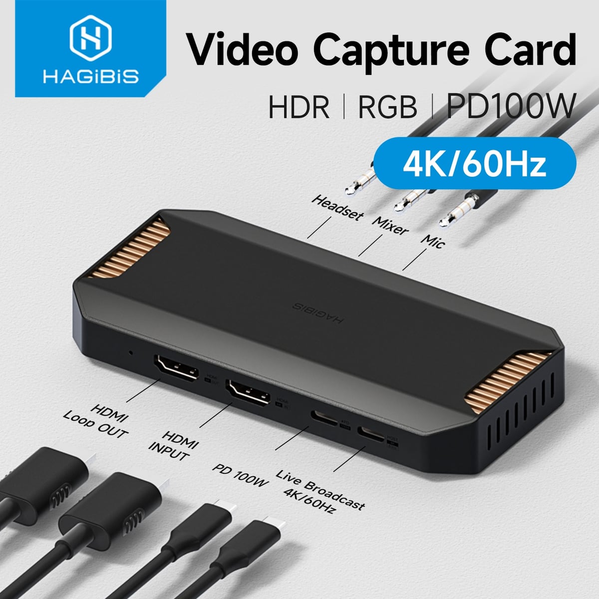 HDMI in, loop-out and PD ports labeled