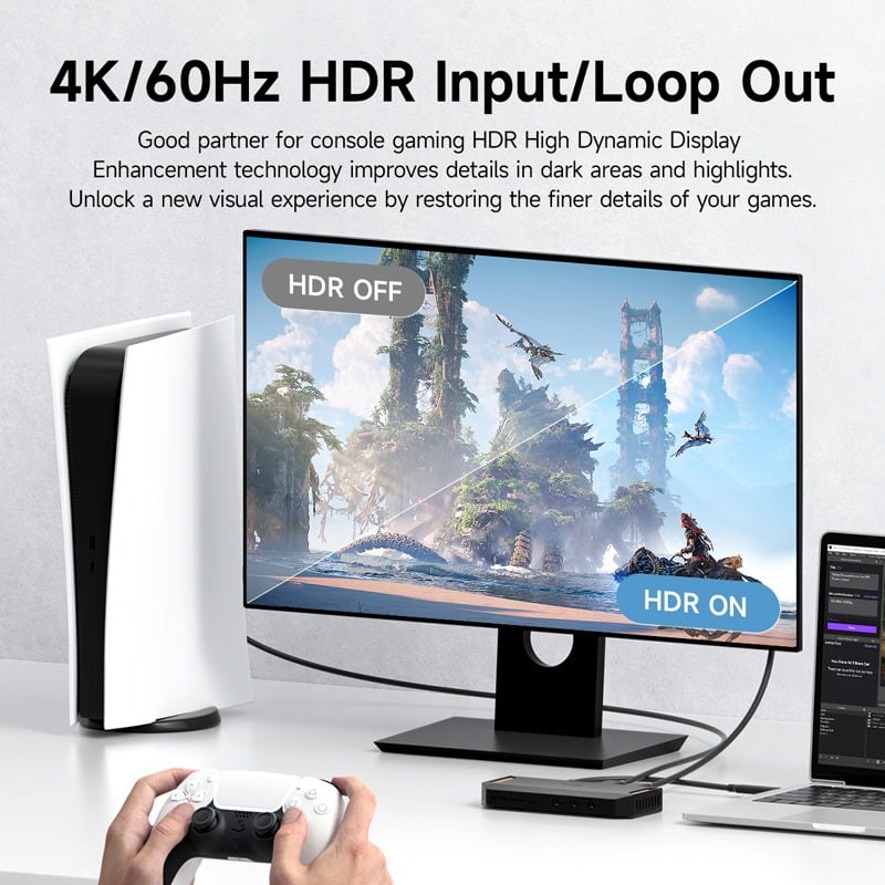 A PS5 picture in HDR on a monitor
