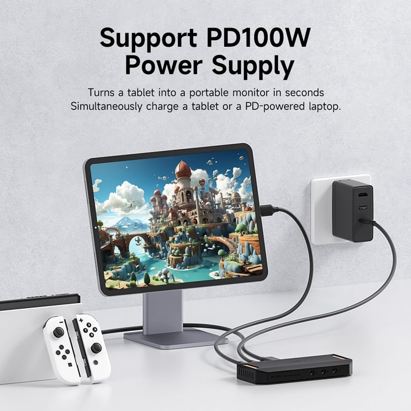 Using a tablet as a monitor while charging it