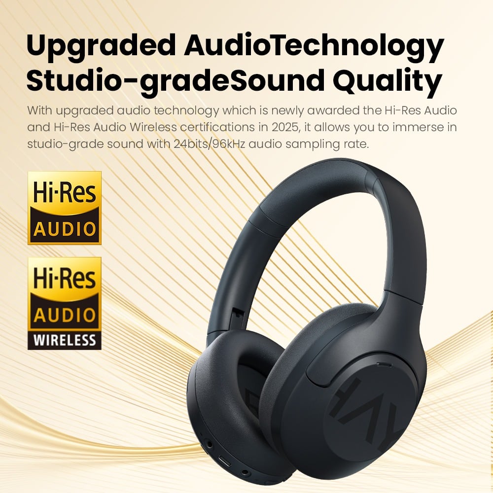 Auriculares con los logos Hi-Res Audio