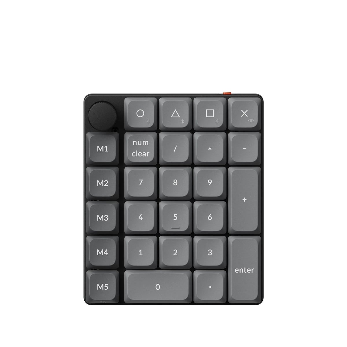 Top view with the knob and M1–M5 keys