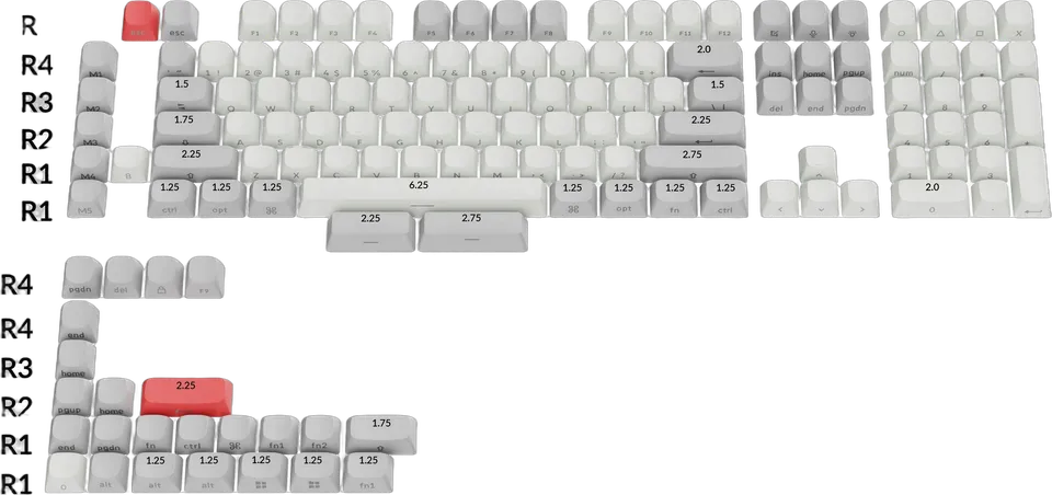 OSA 더블샷 PBT 측면 각인 풀세트 키캡