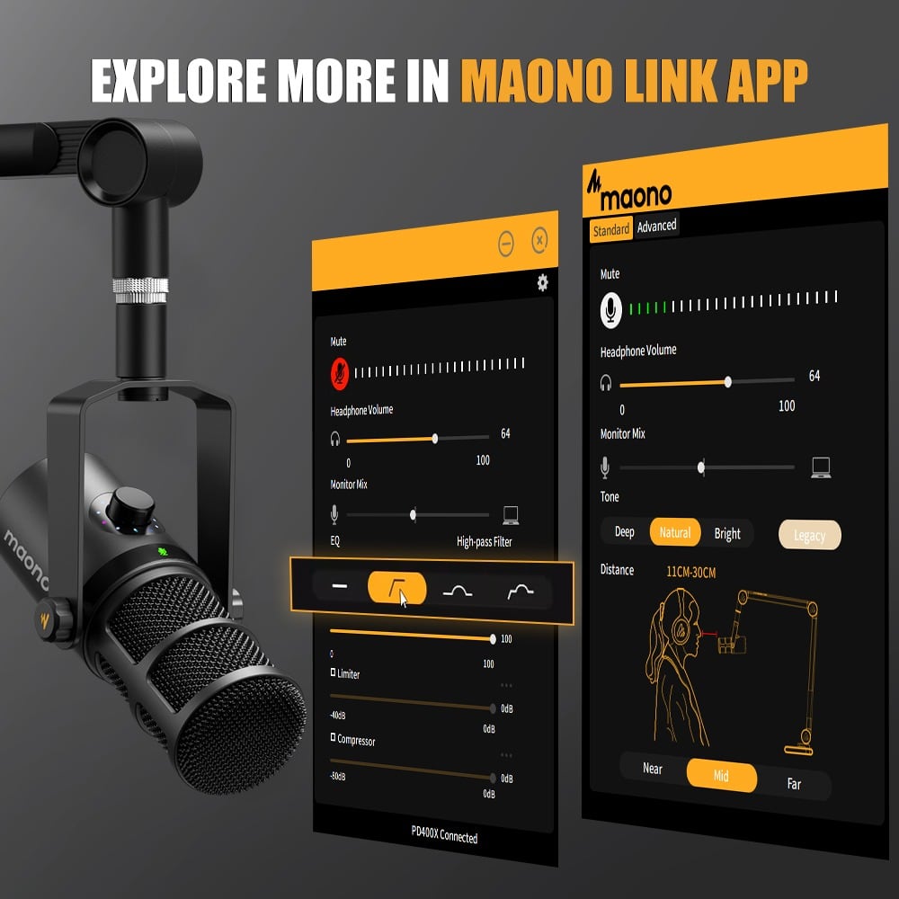 Maono Link 应用设置界面