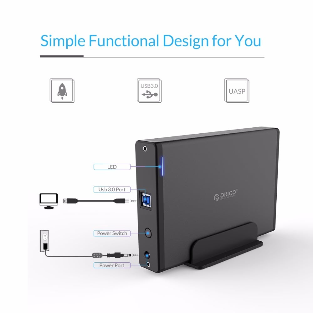 LED, USB 3.0 포트, 전원 스위치 위치