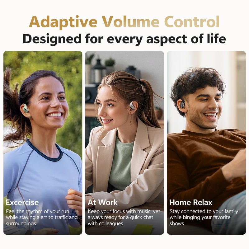 Use while exercising, working and relaxing