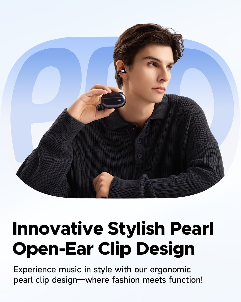 Wearing the pearl-shaped clip earbuds