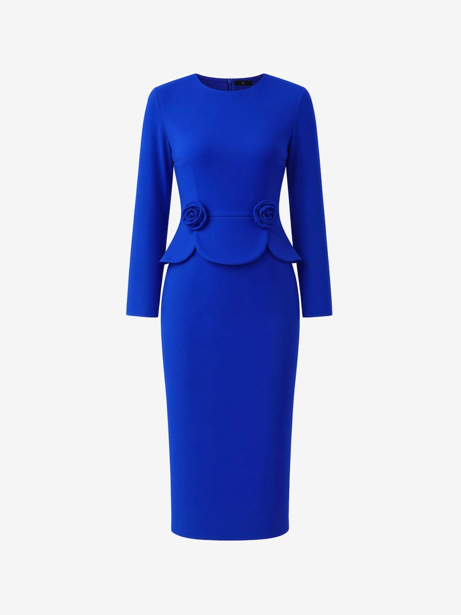 The royal blue dress on its own