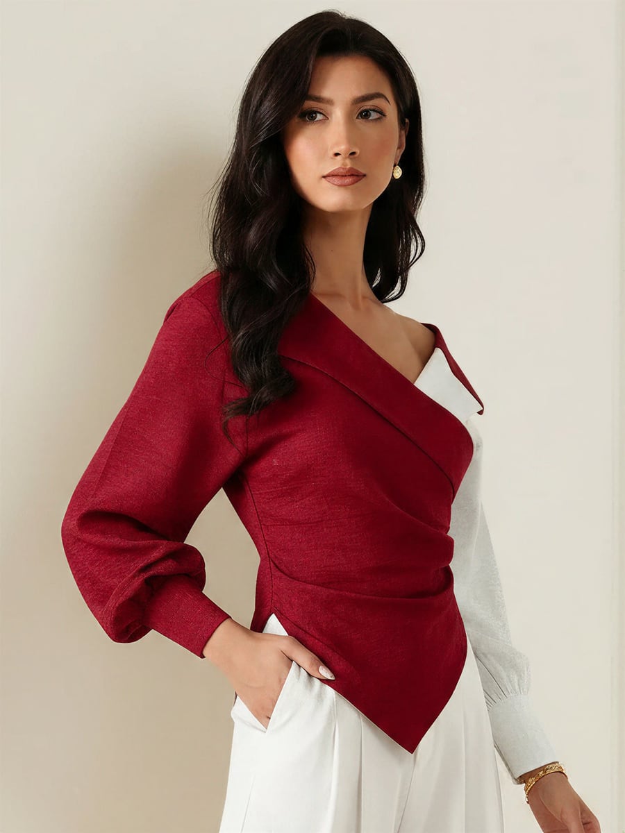 Front view in dark red