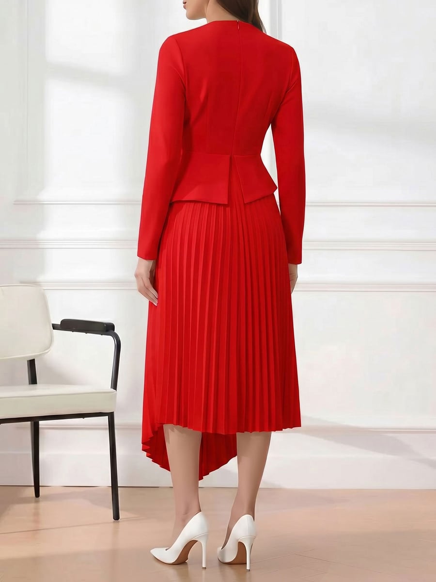 Back view showing the angled hem