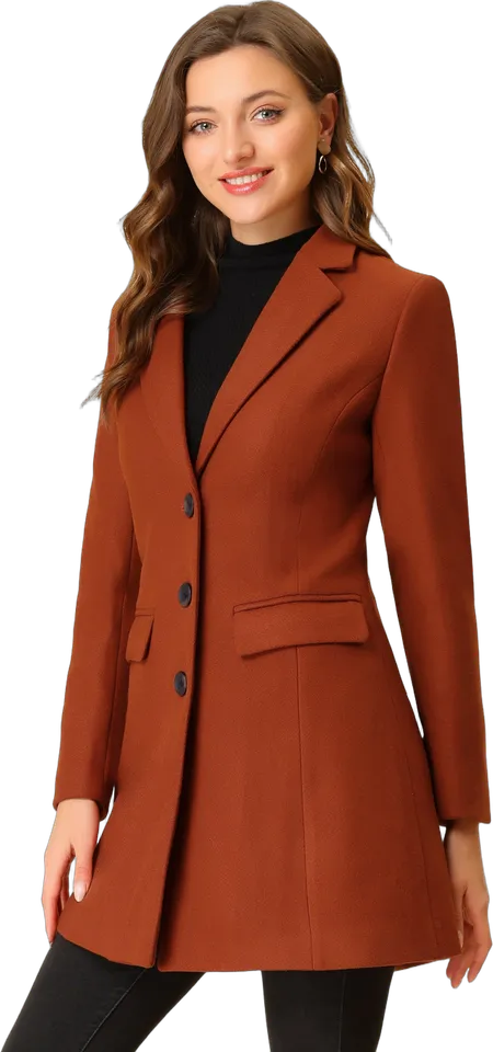 Back vent single-breasted pea coat