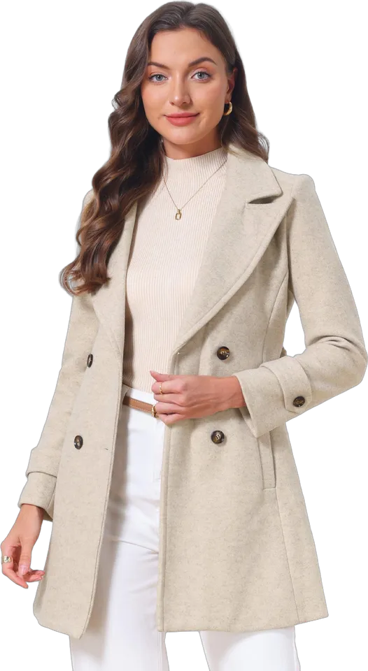 Belted double-breasted pea coat
