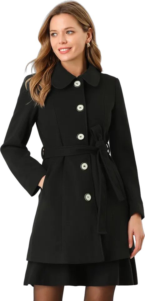 Lapel collar long trench coat