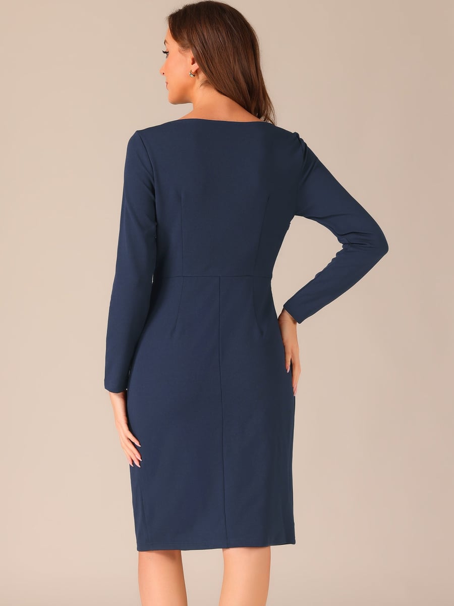 Back view in dark blue