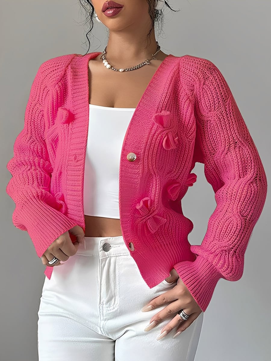 Front view, buttoned over a white top