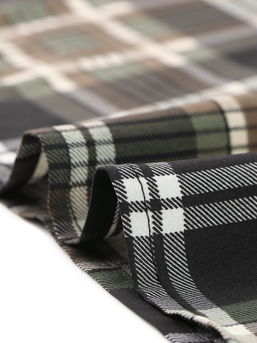 Close-up of the plaid fabric