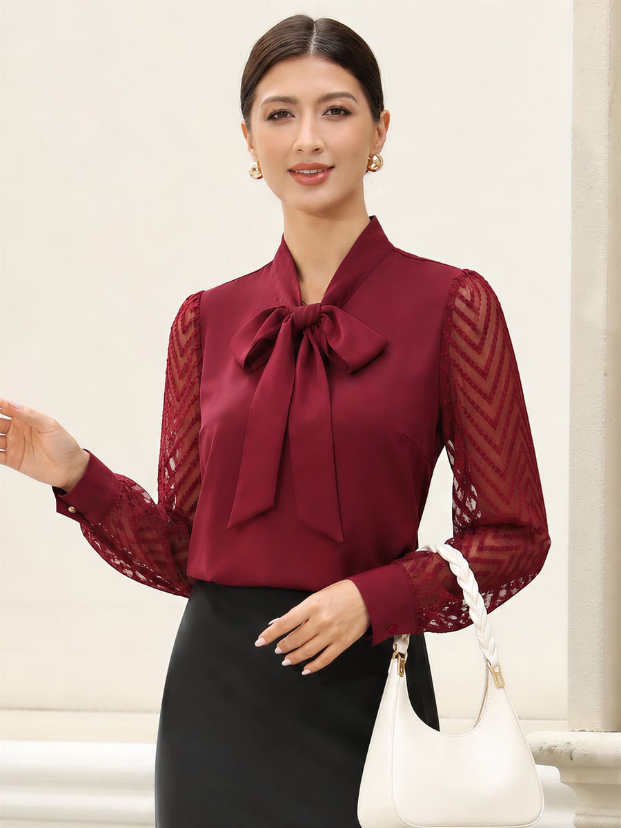 Front view in burgundy