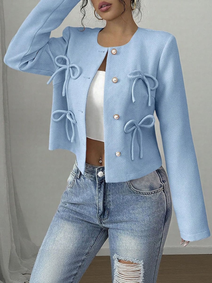 Front view in blue
