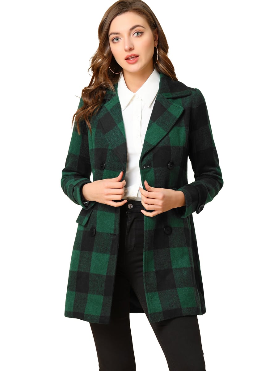 Front view in green check